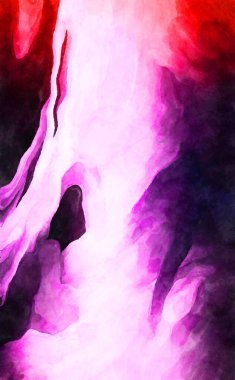 Soyut suluboya sanat eserleri. Fırça boyalı dijital resim. Renkli yaratıcı suluboya çizimi.