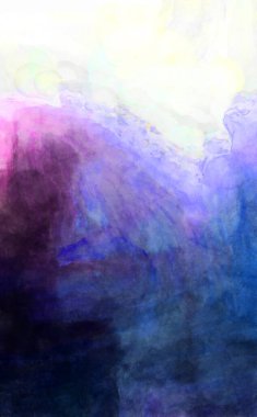 Soyut suluboya sanat eserleri. Fırça boyalı dijital resim. Renkli yaratıcı suluboya çizimi.