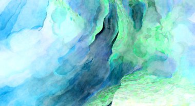 Soyut suluboya sanat eserleri. Fırça boyalı dijital resim. Renkli yaratıcı suluboya çizimi.