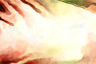 Soyut suluboya sanat eserleri. Fırça boyalı dijital resim. Renkli yaratıcı suluboya çizimi.