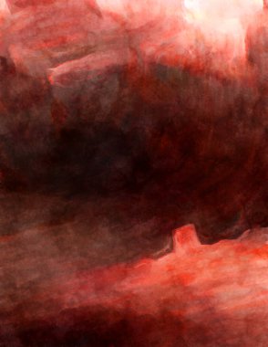 Soyut suluboya sanat eserleri. Fırça boyalı dijital resim. Renkli yaratıcı suluboya çizimi.