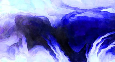 Soyut suluboya sanat eserleri. Fırça boyalı dijital resim. Renkli yaratıcı suluboya çizimi.