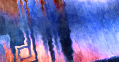Soyut suluboya sanat eserleri. Fırça boyalı dijital resim. Renkli yaratıcı suluboya çizimi.