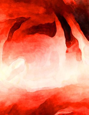 Soyut suluboya sanat eserleri. Fırça boyalı dijital resim. Renkli yaratıcı suluboya çizimi.