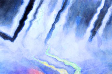 Soyut suluboya sanat eserleri. Fırça boyalı dijital resim. Renkli yaratıcı suluboya çizimi.