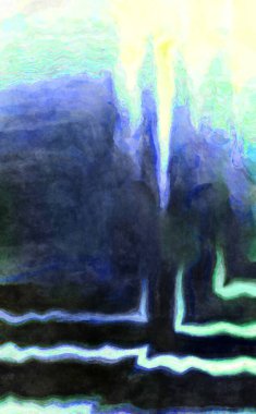 Soyut suluboya sanat eserleri. Fırça boyalı dijital resim. Renkli yaratıcı suluboya çizimi.