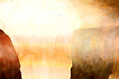 Soyut suluboya sanat eserleri. Fırça boyalı dijital resim. Renkli yaratıcı suluboya çizimi.