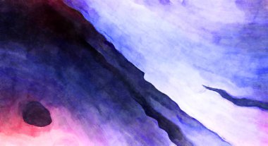 Soyut suluboya sanat eserleri. Fırça boyalı dijital resim. Renkli yaratıcı suluboya çizimi.