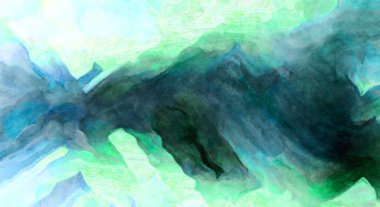 Soyut suluboya sanat eserleri. Fırça boyalı dijital resim. Renkli yaratıcı suluboya çizimi.