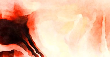 Soyut suluboya sanat eserleri. Fırça boyalı dijital resim. Renkli yaratıcı suluboya çizimi.