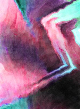 Soyut suluboya sanat eserleri. Fırça boyalı dijital resim. Renkli yaratıcı suluboya çizimi.