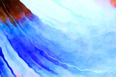 Soyut suluboya sanat eserleri. Fırça boyalı dijital resim. Renkli yaratıcı suluboya çizimi.