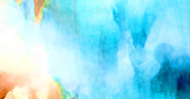 Soyut suluboya sanat eserleri. Fırça boyalı dijital resim. Renkli yaratıcı suluboya çizimi.