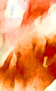 Soyut suluboya sanat eserleri. Fırça boyalı dijital resim. Renkli yaratıcı suluboya çizimi.