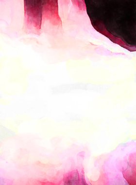 Soyut suluboya sanat eserleri. Fırça boyalı dijital resim. Renkli yaratıcı suluboya çizimi.