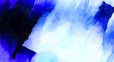 Soyut suluboya sanat eserleri. Fırça boyalı dijital resim. Renkli yaratıcı suluboya çizimi.