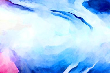 Soyut suluboya sanat eserleri. Fırça boyalı dijital resim. Renkli yaratıcı suluboya çizimi.