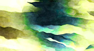 Soyut suluboya sanat eserleri. Fırça boyalı dijital resim. Renkli yaratıcı suluboya çizimi.