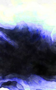 Soyut suluboya sanat eserleri. Fırça boyalı dijital resim. Renkli yaratıcı suluboya çizimi.