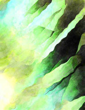 Soyut suluboya sanat eserleri. Fırça boyalı dijital resim. Renkli yaratıcı suluboya çizimi.