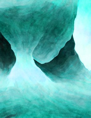 Soyut suluboya sanat eserleri. Fırça boyalı dijital resim. Renkli yaratıcı suluboya çizimi.