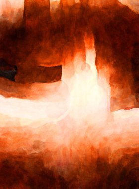 Soyut suluboya sanat eserleri. Fırça boyalı dijital resim. Renkli yaratıcı suluboya çizimi.