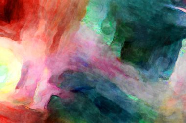 Soyut suluboya sanat eserleri. Fırça boyalı dijital resim. Renkli yaratıcı suluboya çizimi.