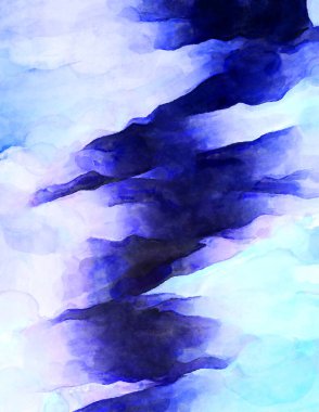 Soyut suluboya sanat eserleri. Fırça boyalı dijital resim. Renkli yaratıcı suluboya çizimi.