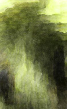 Soyut suluboya sanat eserleri. Fırça boyalı dijital resim. Renkli yaratıcı suluboya çizimi.