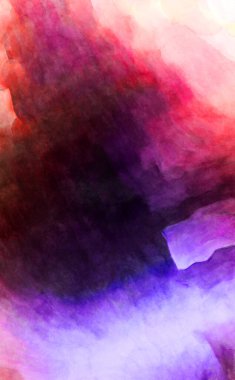 Soyut suluboya sanat eserleri. Fırça boyalı dijital resim. Renkli yaratıcı suluboya çizimi.