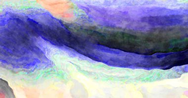 Soyut suluboya sanat eserleri. Fırça boyalı dijital resim. Renkli yaratıcı suluboya çizimi.