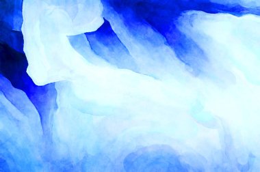 Soyut suluboya sanat eserleri. Fırça boyalı dijital resim. Renkli yaratıcı suluboya çizimi.