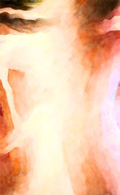 Soyut suluboya sanat eserleri. Fırça boyalı dijital resim. Renkli yaratıcı suluboya çizimi.