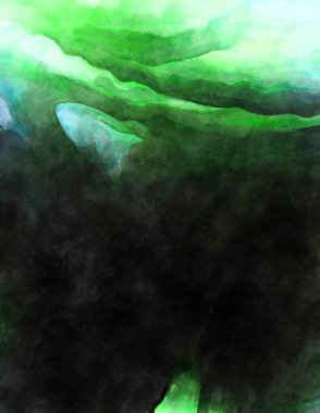 Soyut suluboya sanat eserleri. Fırça boyalı dijital resim. Renkli yaratıcı suluboya çizimi.