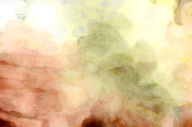 Soyut suluboya sanat eserleri. Fırça boyalı dijital resim. Renkli yaratıcı suluboya çizimi.