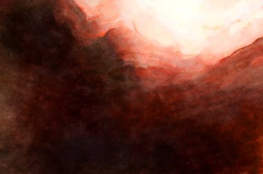 Soyut suluboya sanat eserleri. Fırça boyalı dijital resim. Renkli yaratıcı suluboya çizimi.