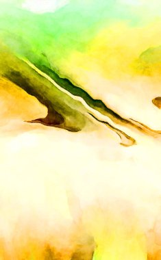 Soyut suluboya sanat eserleri. Fırça boyalı dijital resim. Renkli yaratıcı suluboya çizimi.