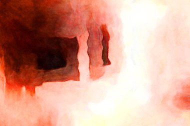 Soyut suluboya sanat eserleri. Fırça boyalı dijital resim. Renkli yaratıcı suluboya çizimi.