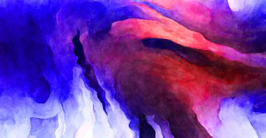 Soyut suluboya sanat eserleri. Fırça boyalı dijital resim. Renkli yaratıcı suluboya çizimi.