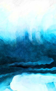 Soyut suluboya sanat eserleri. Fırça boyalı dijital resim. Renkli yaratıcı suluboya çizimi.