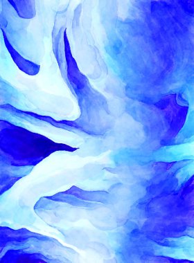 Soyut suluboya sanat eserleri. Fırça boyalı dijital resim. Renkli yaratıcı suluboya çizimi.