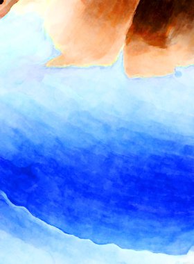 Soyut suluboya sanat eserleri. Fırça boyalı dijital resim. Renkli yaratıcı suluboya çizimi.