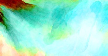 Soyut suluboya sanat eserleri. Fırça boyalı dijital resim. Renkli yaratıcı suluboya çizimi.