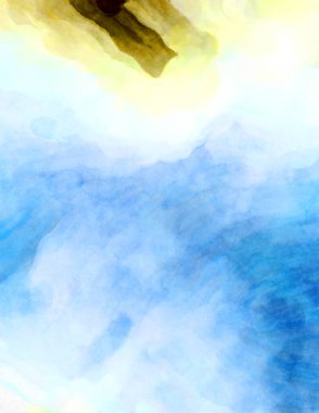 Soyut suluboya sanat eserleri. Fırça boyalı dijital resim. Renkli yaratıcı suluboya çizimi.