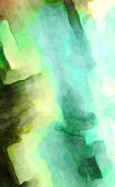 Soyut suluboya sanat eserleri. Fırça boyalı dijital resim. Renkli yaratıcı suluboya çizimi.