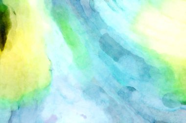 Soyut suluboya sanat eserleri. Fırça boyalı dijital resim. Renkli yaratıcı suluboya çizimi.