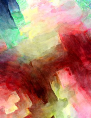 Soyut suluboya sanat eserleri. Fırça boyalı dijital resim. Renkli yaratıcı suluboya çizimi.