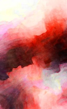 Soyut suluboya sanat eserleri. Fırça boyalı dijital resim. Renkli yaratıcı suluboya çizimi.