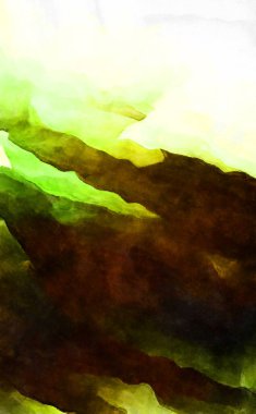 Soyut suluboya sanat eserleri. Fırça boyalı dijital resim. Renkli yaratıcı suluboya çizimi.