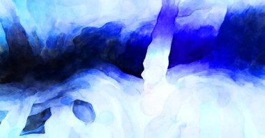 Soyut suluboya sanat eserleri. Fırça boyalı dijital resim. Renkli yaratıcı suluboya çizimi.